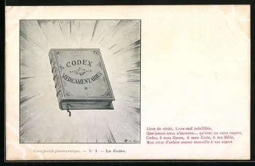 AK Carte postale pharmaceutique, Le Codex