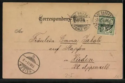 Lithographie Wenn ich ein Vöglein wär..., Fräulein mit Amor