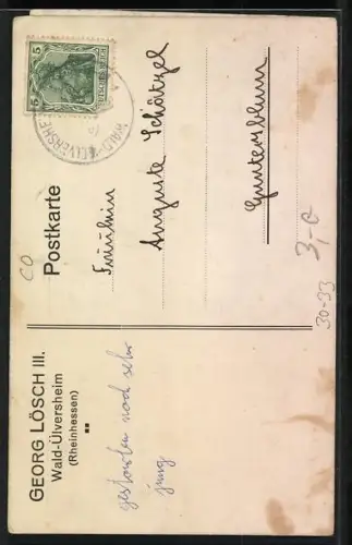 AK Kleiner Junge in Husarenuniform, auf blanko Postkarte aufgeklebtes Foto