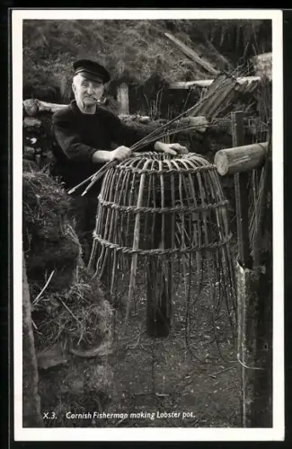 AK Cornish Fisherman making Lobster pot