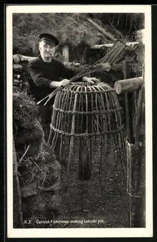 AK Cornish Fisherman making Lobster pot