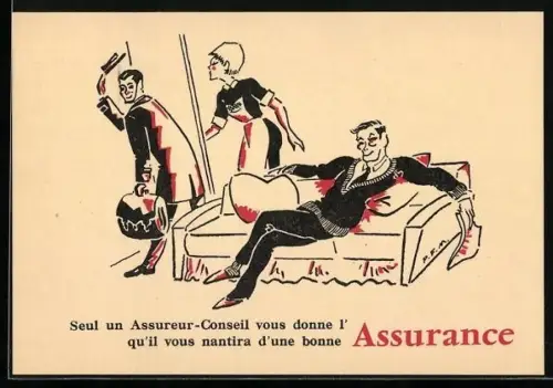 Künstler-AK Seul un Assureur-Conseil vous donne l`Assurance