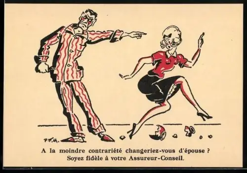 Künstler-AK A la moindre contrariété changriez-vous d`épouse ?