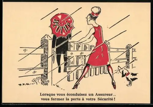 Künstler-AK Lorsque vous éconduisez un Assureur