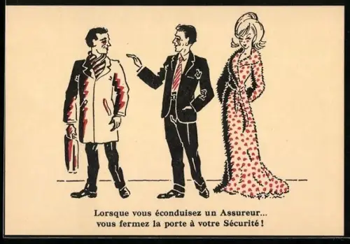 Künstler-AK Lorsque vous éconduisez un Assureur