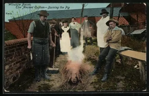 AK Wiltshire, Wiltshire Bacon, The Ancient Custom, Burning the pig