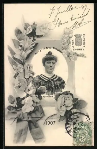 AK Schönheitskönigin Mlle Jne Antheaume Rosière