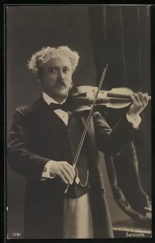 AK Sarasate mit Geige
