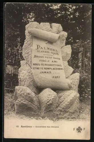AK Asnières, Cimetière des Chiens