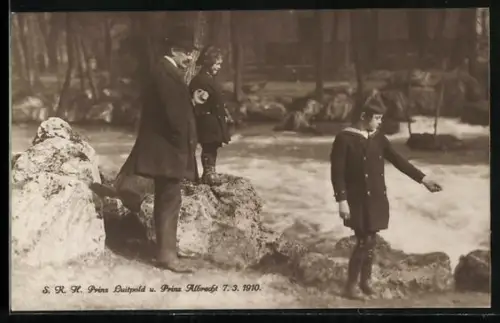 AK Die Prinzen Luitpold und Prinz Albrecht als Knaben