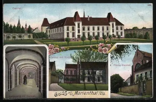 AK Hagenau-Marienthal, Carmel mit Kirche, Pforte Carmel