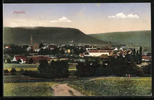 AK Zabern, Vue panoramique de la ville et des collines environnantes