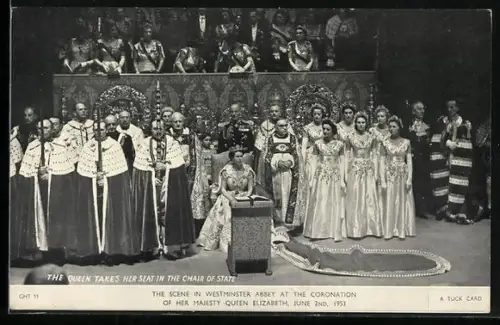 AK The Scene in Westminster Abbey at the Coronation of her Majesty Queen Elizabeth, 1953