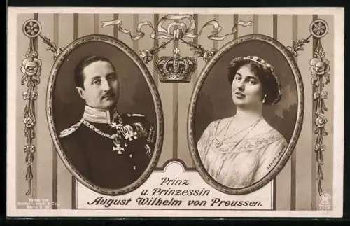 AK Prinzessin & Prinz August Wilhelm von Preussen
