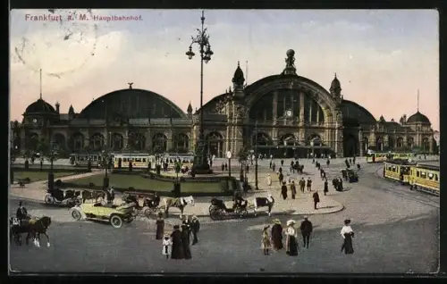 AK Frankfurt a. M., Strassenverkehr am Hauptbahnhof