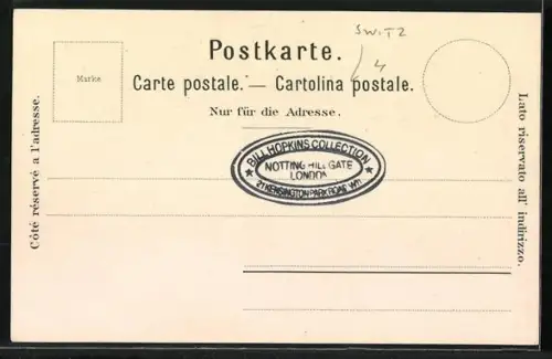 Lithographie Spiez, Blick auf den Ort