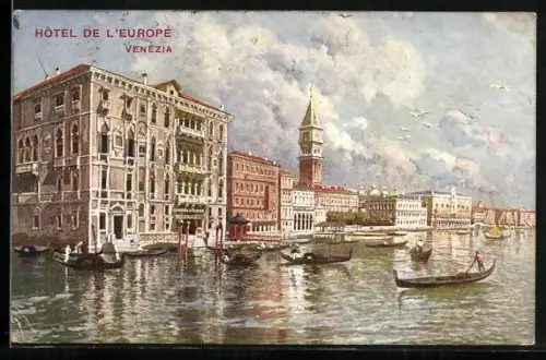 Künstler-AK Venise, Hotel de l`Europe