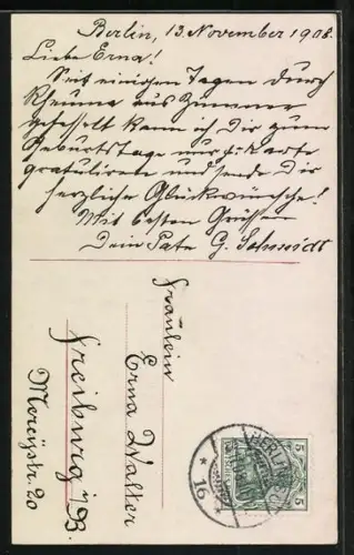 AK Prinz und Prinzessin August Wilhelm von Preussen sitzen in Sonntagskleidung auf einer Bank