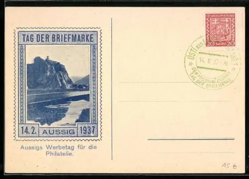 AK Aussig / Usti, Tag der Briefmarke 1937