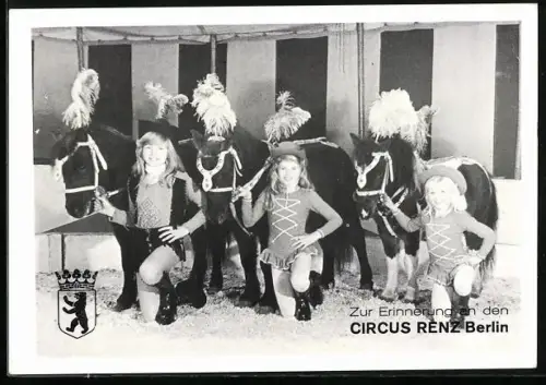 AK Berlin, Zirkus Renz, Drei Mädchen mit Ponys