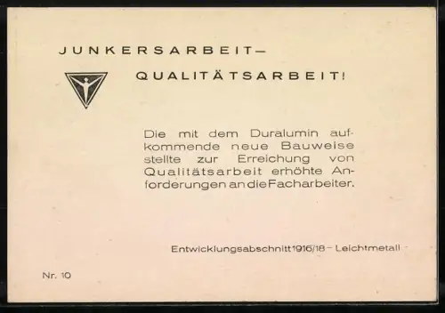 AK Übersicht des Entwicklungsabschnittes 1916 /18 zur Leistungsteigerung von Flugzeugen