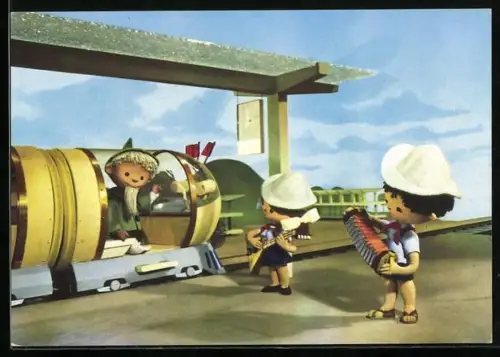 AK Sandmann an einem S-Bahnhof