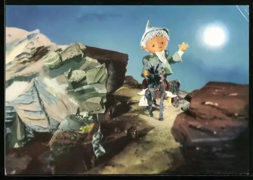 AK Sandmännchen reitet auf einem Esel durch Bulgarien