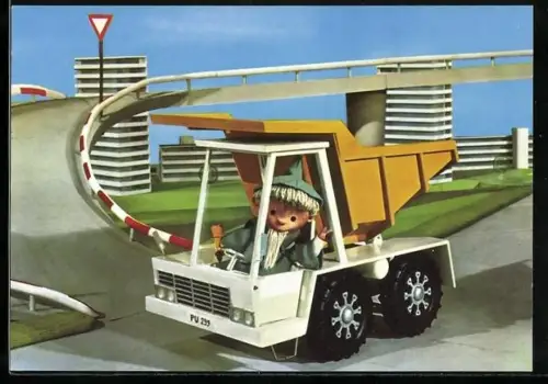 AK Der Sandmann als Baggerfahrer