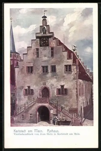 Künstler-AK Karlstadt am Main, Rathaus