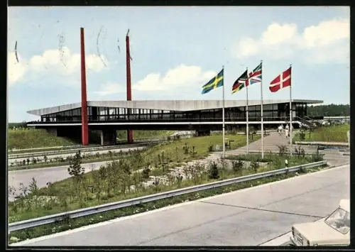 AK Nellinghof-Schierberg, Autobahn-Brücken-Rasthaus Dammer Berge, Restaurant, W. u. R. Merk