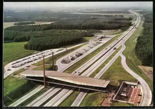 AK Nellinghof-Schierberg, Autobahn-Brückenrasthaus Dammer Berge, Hansa-Linie, Inh. W. u. R. Merk
