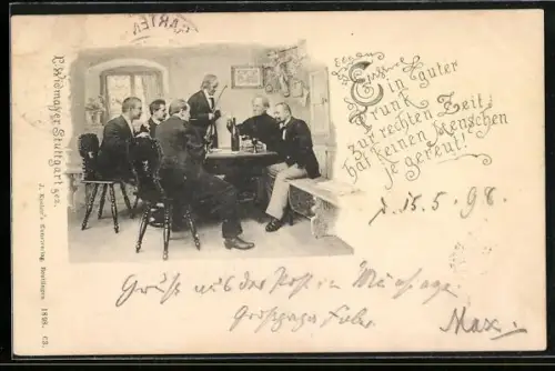 AK Ein guter Trunk zur rechten Zeit hat keinen Menschen je gereut!, Rotweinstammtisch