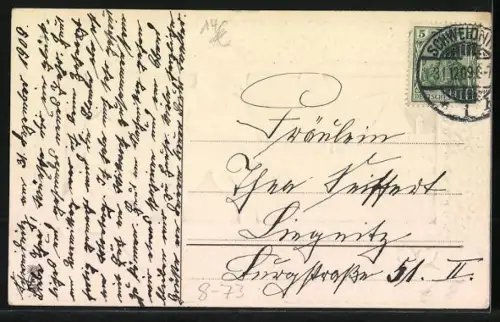 AK Kleinkinder mit Weinflasche und Kleeblatt, Neujahr