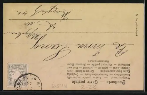 AK Telegraph mit Neujahrsgruss und Tannenzweigen