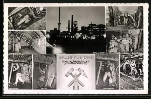 AK Zeche im Ruhrgebiet, Kumpel im Bergwerk bei der Arbeit