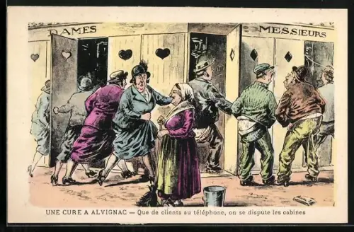 AK Une Cure a Alvignac, Que de clients au téléphone, on se dispute les cabines