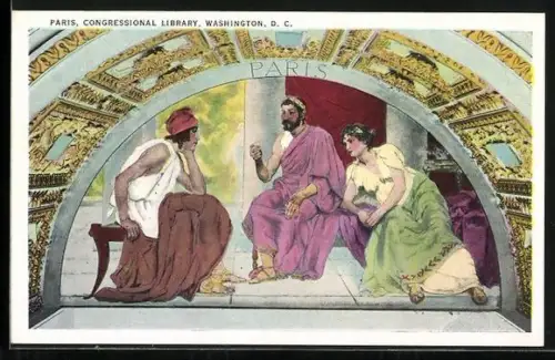 AK Washington D. C., Library of Congress, Paris