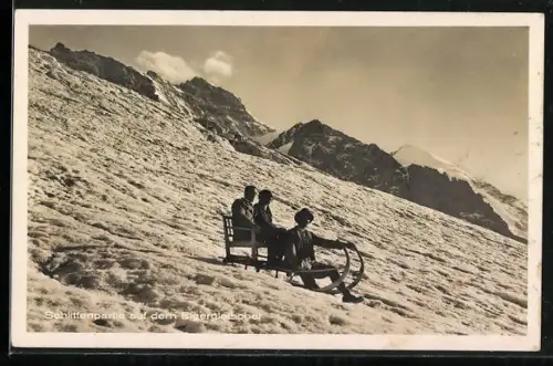AK Schlittenpartie auf dem Eigergletscher
