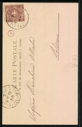 AK Frau fliegt auf einer Sektflasche