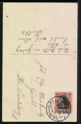 AK Frau wirft einen Brief in den Postkasten, Neujahrsgruss