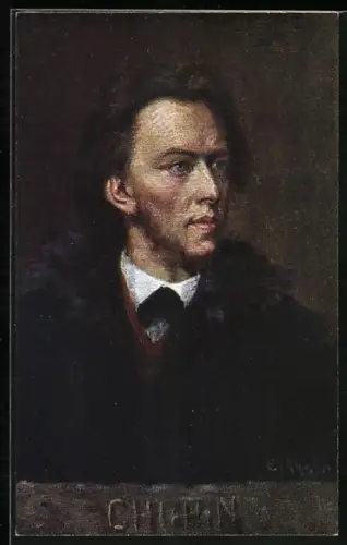 AK Gemälde des Musikers Chopin
