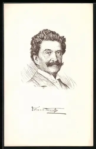 AK Portrait des Komponisten Johann Strauss