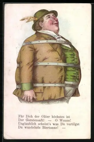 AK Dicker Mann als wandelnde Biertonne, Trinkerhumor