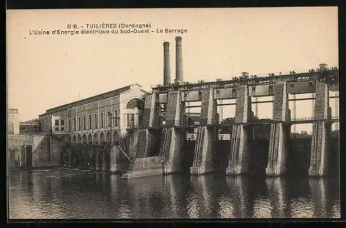 AK Tuilières /Dordogne, L`Usine d`Énergie électrique du Sud-Ouest, Le Barrage