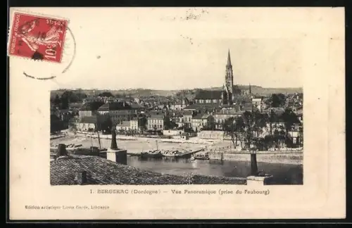 AK Bergerac /Dordogne, Vue Panoramique, prise du Faubourg