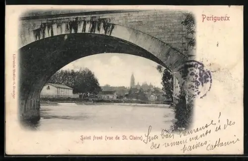 AK Périgueux, Saint Front, vue de St. Claire, sous le pont en pierre
