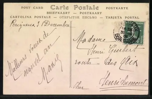 AK Périgueux, Le Pont des Barris et la Cathédrale