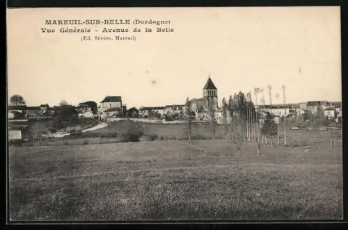 AK Mareuil-sur-Belle /Dordogne, Vue Générale, Avenue de la Belle