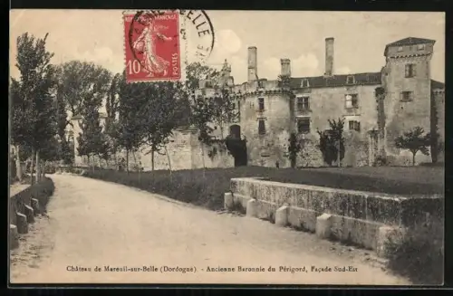 AK Mareuil-sur-Belle /Dordogne, Ancienne Baronnie du Périgord, Facade Sud-Est