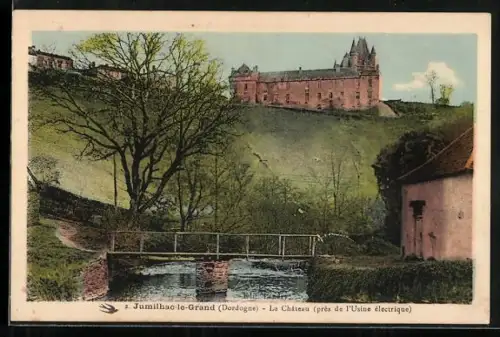AK Jumilhac-le-Grand /Dordogne, Le Château, près de l`Usine électrique